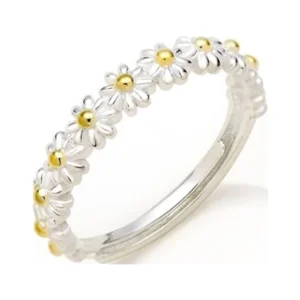 Vintage Small Daisies Rings for Women Adjustable Opening Ring Female