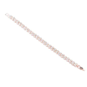 Rose Gold Plated Tennis Bracelet with Sparkling Cubic Zirconia – Elegant Jewelry Gift