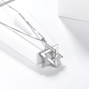 925 Sterling Silver Star of David Necklace – Jewish Magen David Pendant for Men & Women
