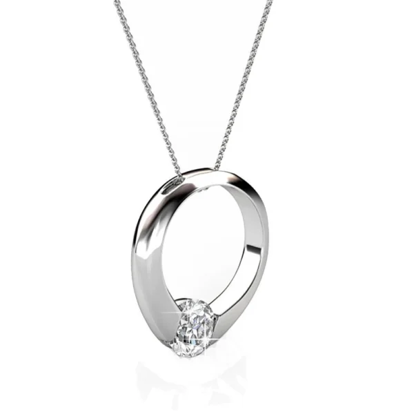 18k White Gold Plated Swarovski Crystal Pendant Necklace for Women – Elegant Gift Jewelry - Image 5