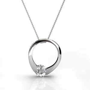 18k White Gold Plated Swarovski Crystal Pendant Necklace for Women – Elegant Gift Jewelry